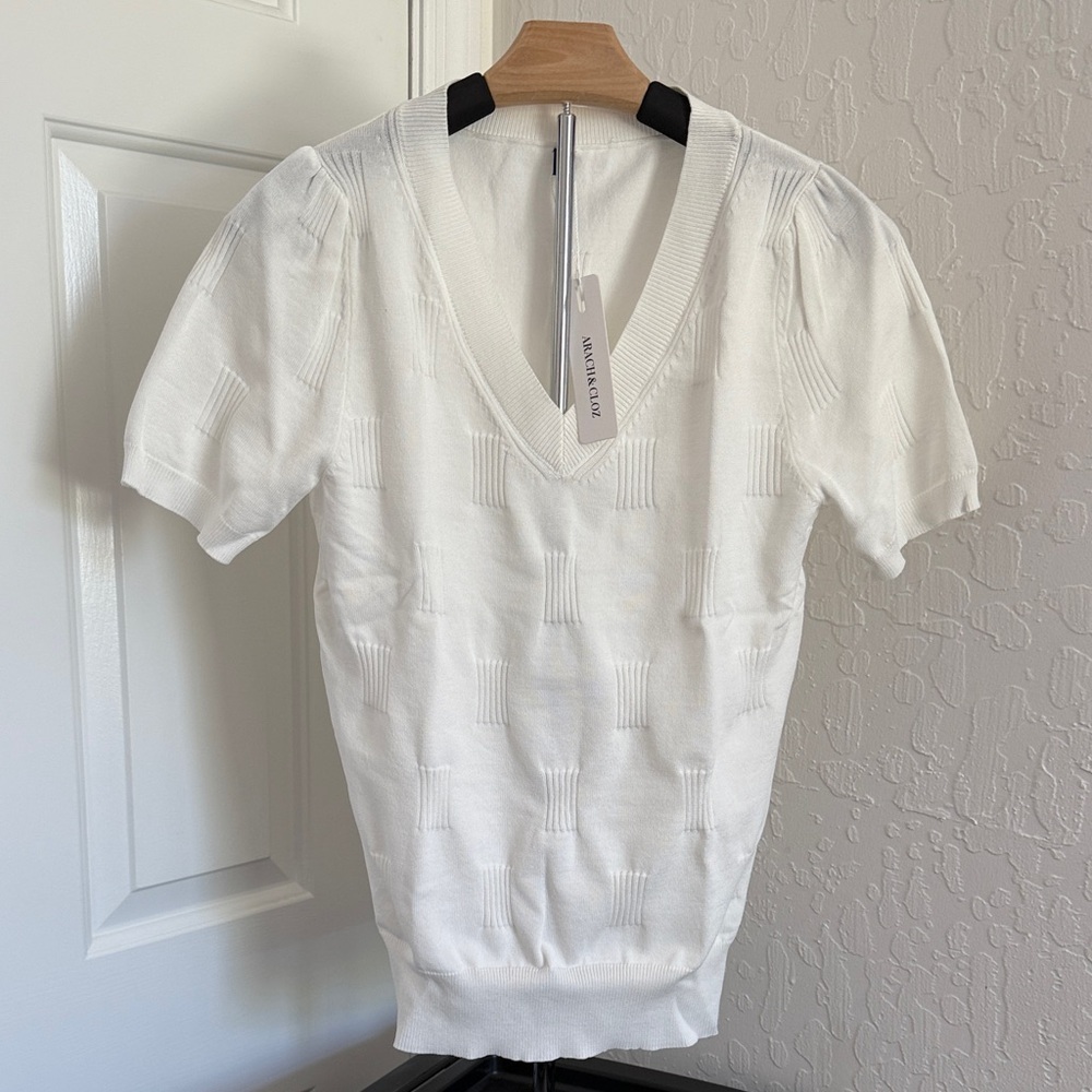 Classic White V-Neck Men's Tee